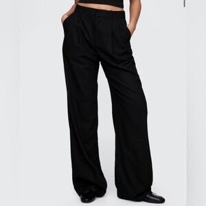 GAP High Waisted Black Linen Wide Leg Trousers